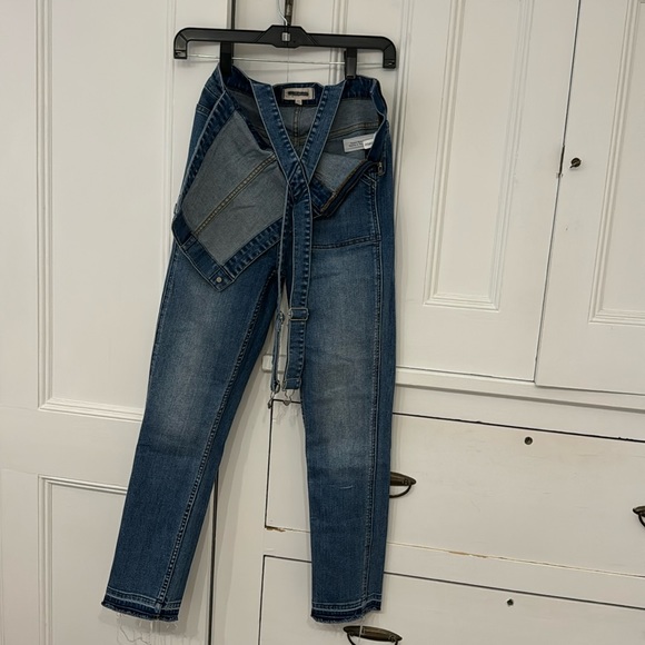 MADEWELL LIGHT BLUE DENIM SKINNY OVERALLS SZ XS - Picture 3 of 8
